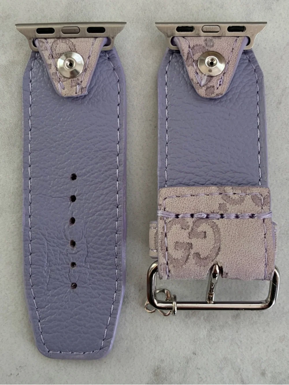 DITMCO. Authentic Upcycled GG Lavender Apple Watch Band - Size Alpha, 38-41mm - Picture 3 of 5